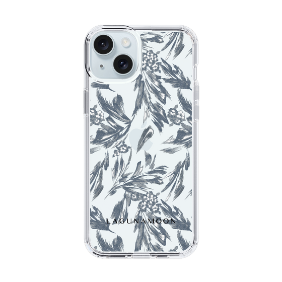 Slim Protection Case［ LAGUNAMOON - BotanicalJacquard - Clear×Black ］