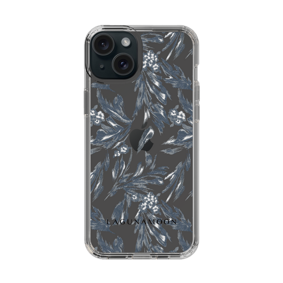 Slim Protection Case［ LAGUNAMOON - BotanicalJacquard - Clear×Black ］