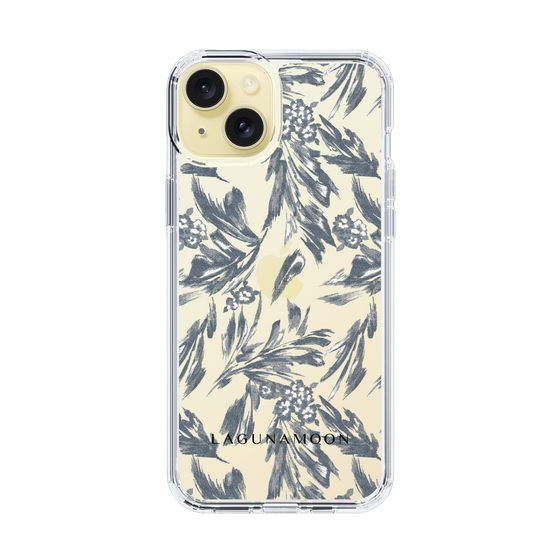 Slim Protection Case［ LAGUNAMOON - BotanicalJacquard - Clear×Black ］