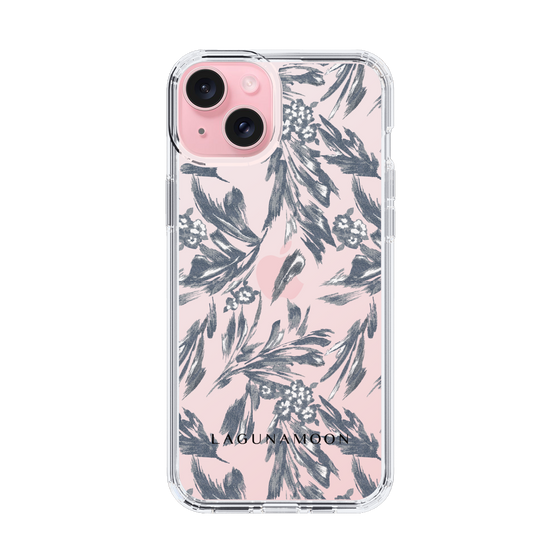Slim Protection Case［ LAGUNAMOON - BotanicalJacquard - Clear×Black ］