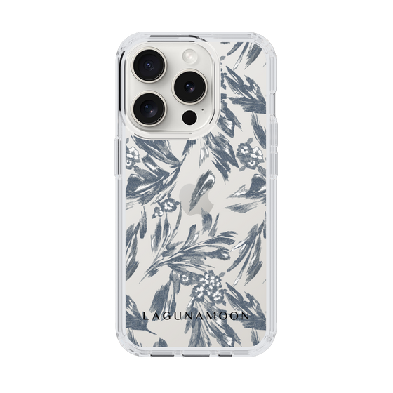 Slim Protection Case［ LAGUNAMOON - BotanicalJacquard - Clear×Black ］