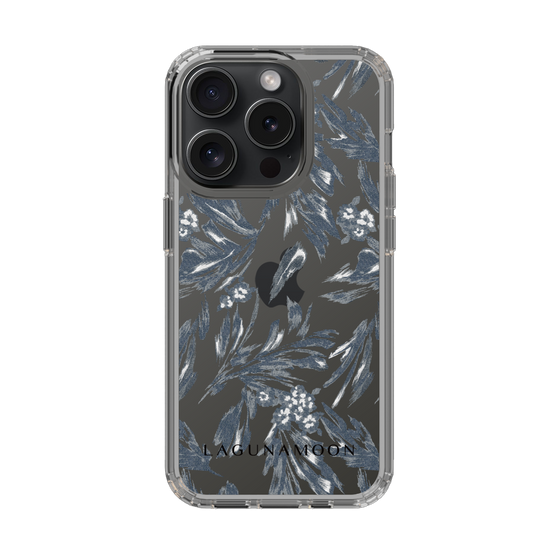 Slim Protection Case［ LAGUNAMOON - BotanicalJacquard - Clear×Black ］