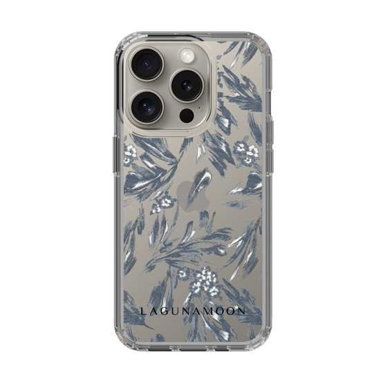 Slim Protection Case［ LAGUNAMOON - BotanicalJacquard - Clear×Black ］