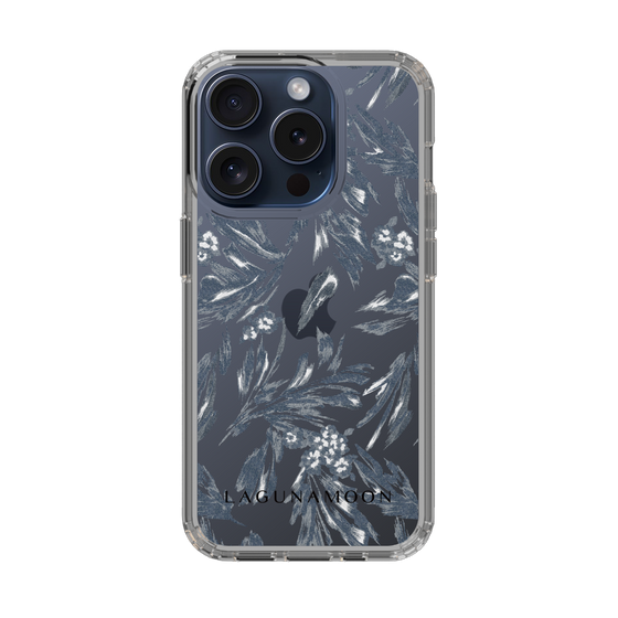 Slim Protection Case［ LAGUNAMOON - BotanicalJacquard - Clear×Black ］