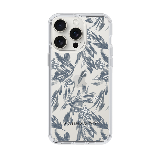 Slim Protection Case［ LAGUNAMOON - BotanicalJacquard - Clear×Black ］
