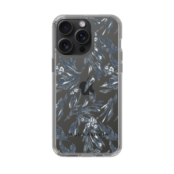 Slim Protection Case［ LAGUNAMOON - BotanicalJacquard - Clear×Black ］