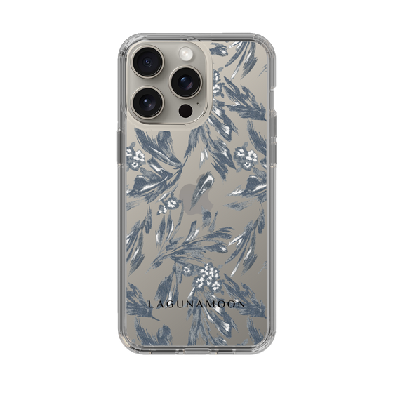 Slim Protection Case［ LAGUNAMOON - BotanicalJacquard - Clear×Black ］