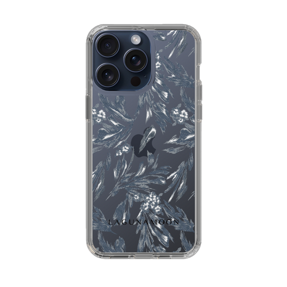 Slim Protection Case［ LAGUNAMOON - BotanicalJacquard - Clear×Black ］