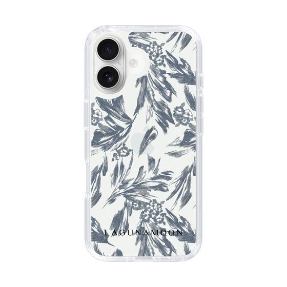 Slim Protection Case［ LAGUNAMOON - BotanicalJacquard - Clear×Black ］