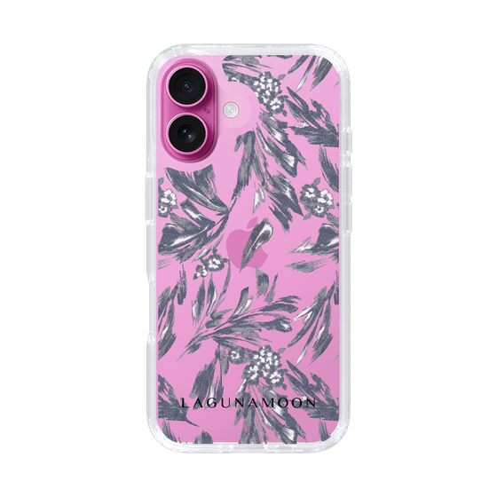 Slim Protection Case［ LAGUNAMOON - BotanicalJacquard - Clear×Black ］