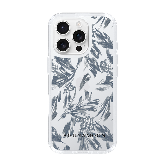 Slim Protection Case［ LAGUNAMOON - BotanicalJacquard - Clear×Black ］