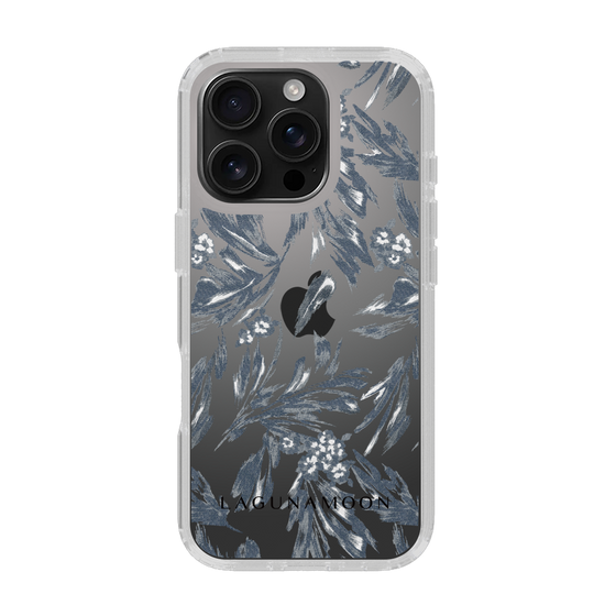 Slim Protection Case［ LAGUNAMOON - BotanicalJacquard - Clear×Black ］