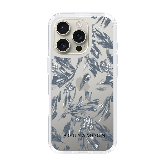 Slim Protection Case［ LAGUNAMOON - BotanicalJacquard - Clear×Black ］