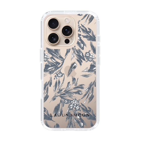Slim Protection Case［ LAGUNAMOON - BotanicalJacquard - Clear×Black ］