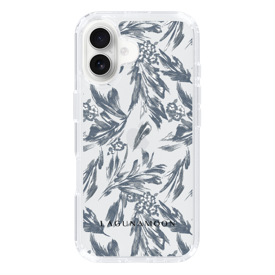 Slim Protection Case［ LAGUNAMOON - BotanicalJacquard - Clear×Black ］