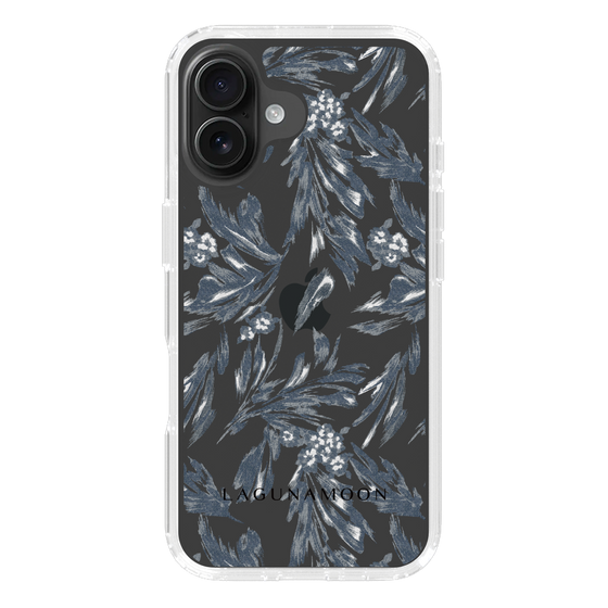 Slim Protection Case［ LAGUNAMOON - BotanicalJacquard - Clear×Black ］
