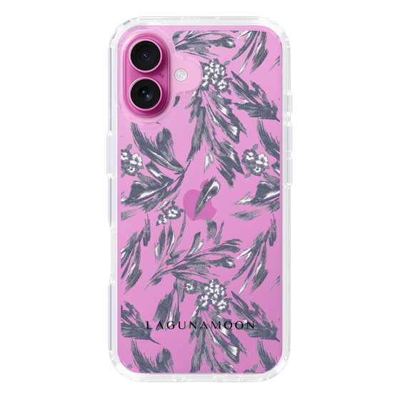 Slim Protection Case［ LAGUNAMOON - BotanicalJacquard - Clear×Black ］