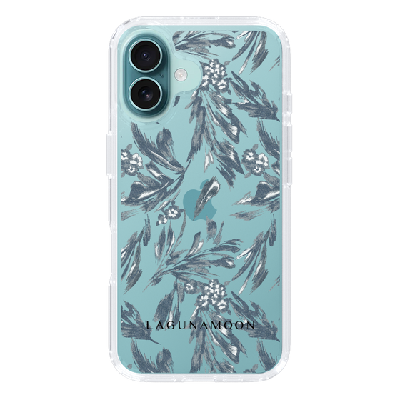 Slim Protection Case［ LAGUNAMOON - BotanicalJacquard - Clear×Black ］