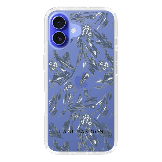 Slim Protection Case［ LAGUNAMOON - BotanicalJacquard - Clear×Black ］
