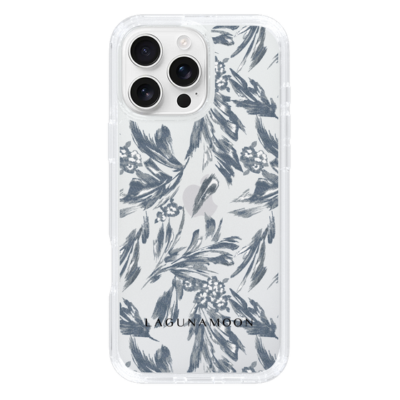 Slim Protection Case［ LAGUNAMOON - BotanicalJacquard - Clear×Black ］