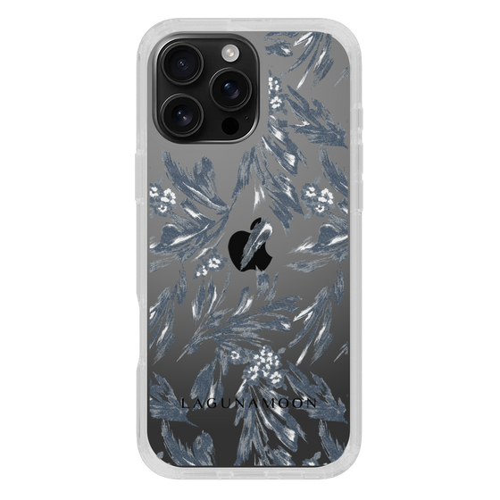 Slim Protection Case［ LAGUNAMOON - BotanicalJacquard - Clear×Black ］