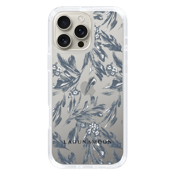 Slim Protection Case［ LAGUNAMOON - BotanicalJacquard - Clear×Black ］