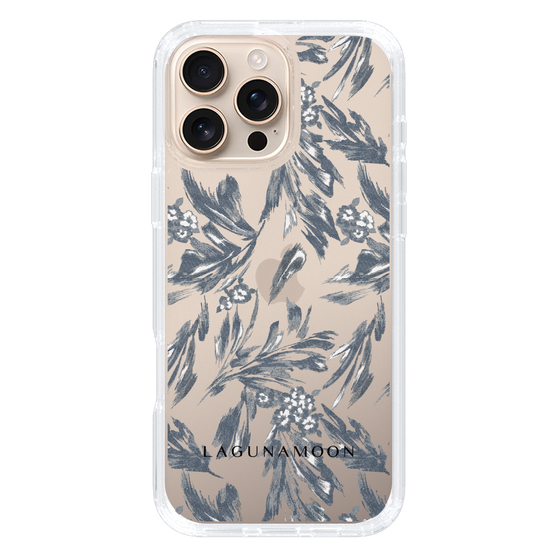 Slim Protection Case［ LAGUNAMOON - BotanicalJacquard - Clear×Black ］