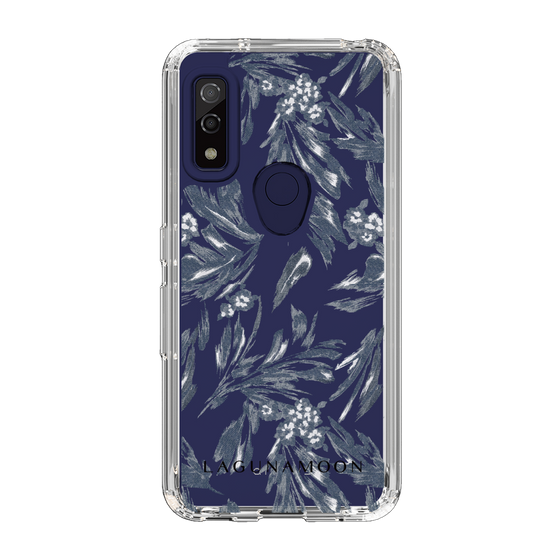 Slim Protection Case［ LAGUNAMOON - BotanicalJacquard - Clear×Black ］