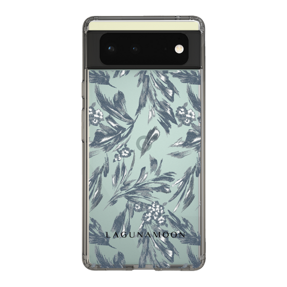 Slim Protection Case［ LAGUNAMOON - BotanicalJacquard - Clear×Black ］
