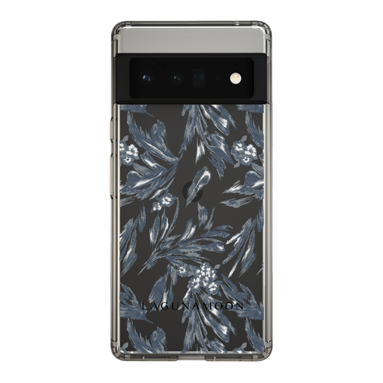 Slim Protection Case［ LAGUNAMOON - BotanicalJacquard - Clear×Black ］