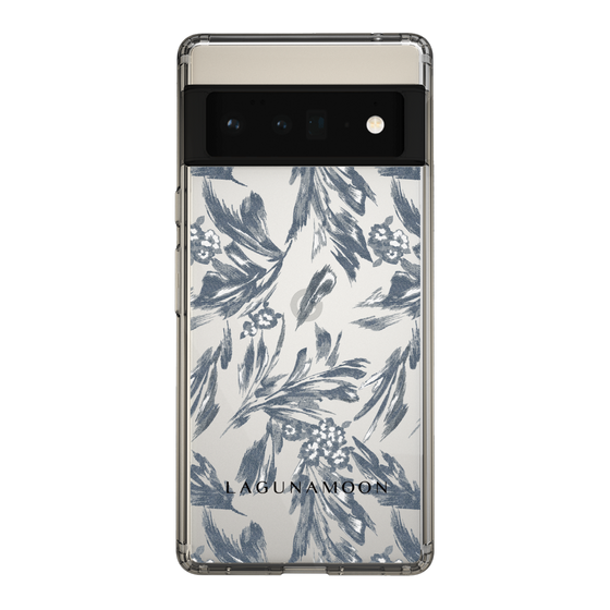 Slim Protection Case［ LAGUNAMOON - BotanicalJacquard - Clear×Black ］