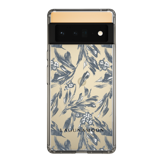 Slim Protection Case［ LAGUNAMOON - BotanicalJacquard - Clear×Black ］