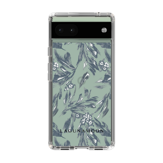 Slim Protection Case［ LAGUNAMOON - BotanicalJacquard - Clear×Black ］