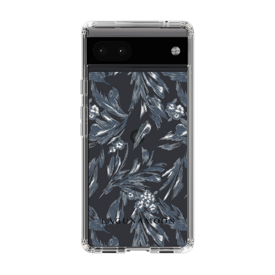 Slim Protection Case［ LAGUNAMOON - BotanicalJacquard - Clear×Black ］