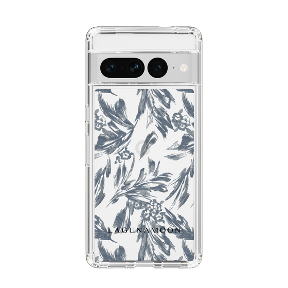 Slim Protection Case［ LAGUNAMOON - BotanicalJacquard - Clear×Black ］