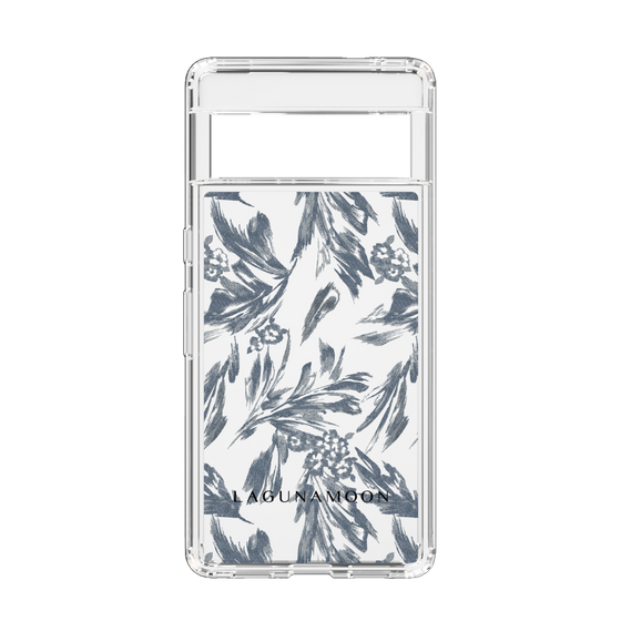 Slim Protection Case［ LAGUNAMOON - BotanicalJacquard - Clear×Black ］