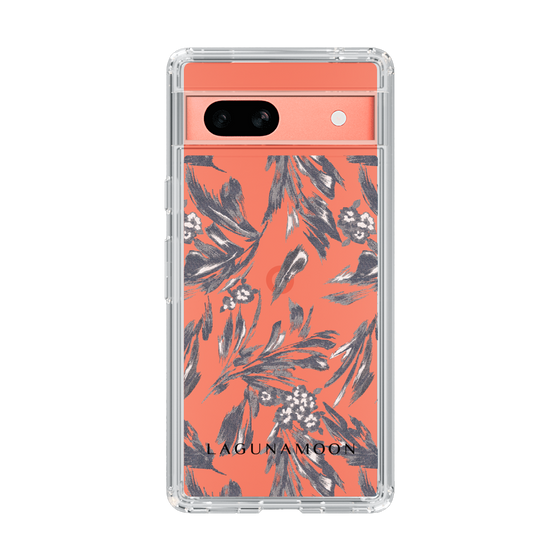 Slim Protection Case［ LAGUNAMOON - BotanicalJacquard - Clear×Black ］
