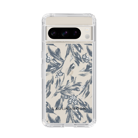 Slim Protection Case［ LAGUNAMOON - BotanicalJacquard - Clear×Black ］