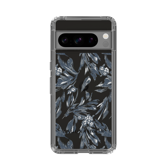 Slim Protection Case［ LAGUNAMOON - BotanicalJacquard - Clear×Black ］