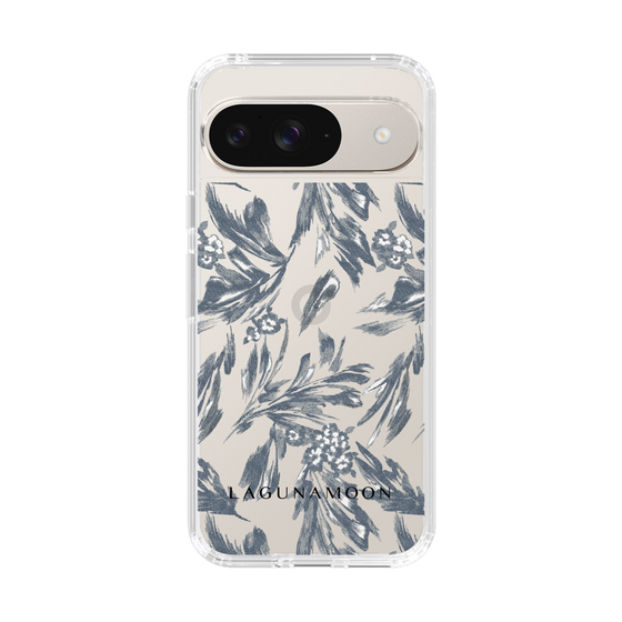 Slim Protection Case［ LAGUNAMOON - BotanicalJacquard - Clear×Black ］