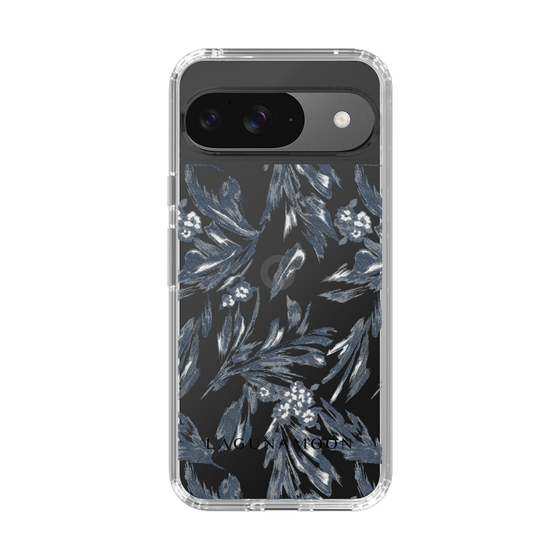 Slim Protection Case［ LAGUNAMOON - BotanicalJacquard - Clear×Black ］