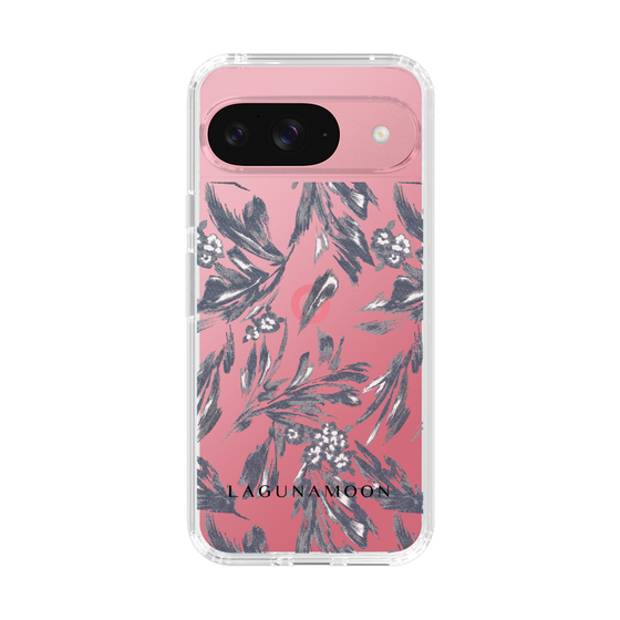 Slim Protection Case［ LAGUNAMOON - BotanicalJacquard - Clear×Black ］