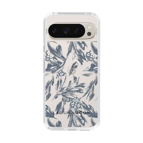 Slim Protection Case［ LAGUNAMOON - BotanicalJacquard - Clear×Black ］
