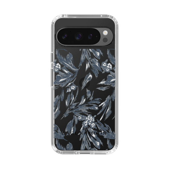 Slim Protection Case［ LAGUNAMOON - BotanicalJacquard - Clear×Black ］