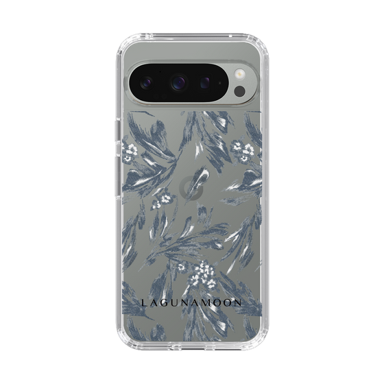 Slim Protection Case［ LAGUNAMOON - BotanicalJacquard - Clear×Black ］