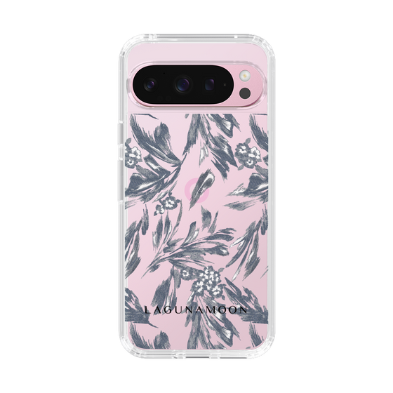 Slim Protection Case［ LAGUNAMOON - BotanicalJacquard - Clear×Black ］