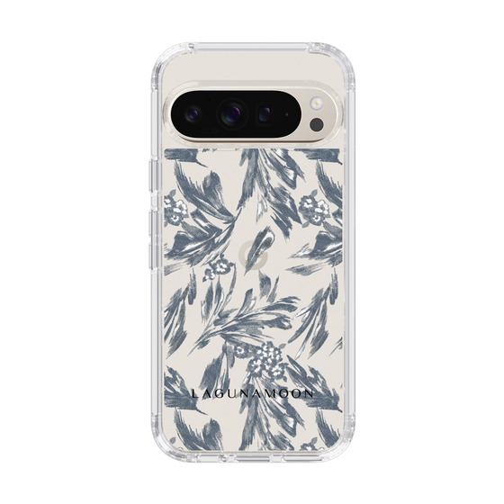 Slim Protection Case［ LAGUNAMOON - BotanicalJacquard - Clear×Black ］