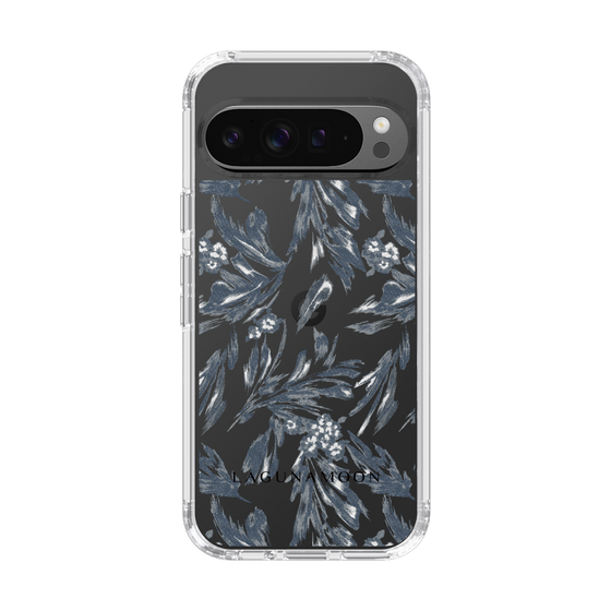 Slim Protection Case［ LAGUNAMOON - BotanicalJacquard - Clear×Black ］