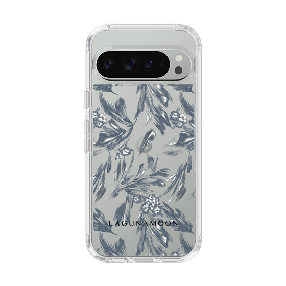 Slim Protection Case［ LAGUNAMOON - BotanicalJacquard - Clear×Black ］