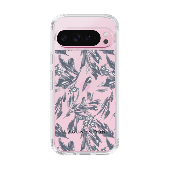 Slim Protection Case［ LAGUNAMOON - BotanicalJacquard - Clear×Black ］